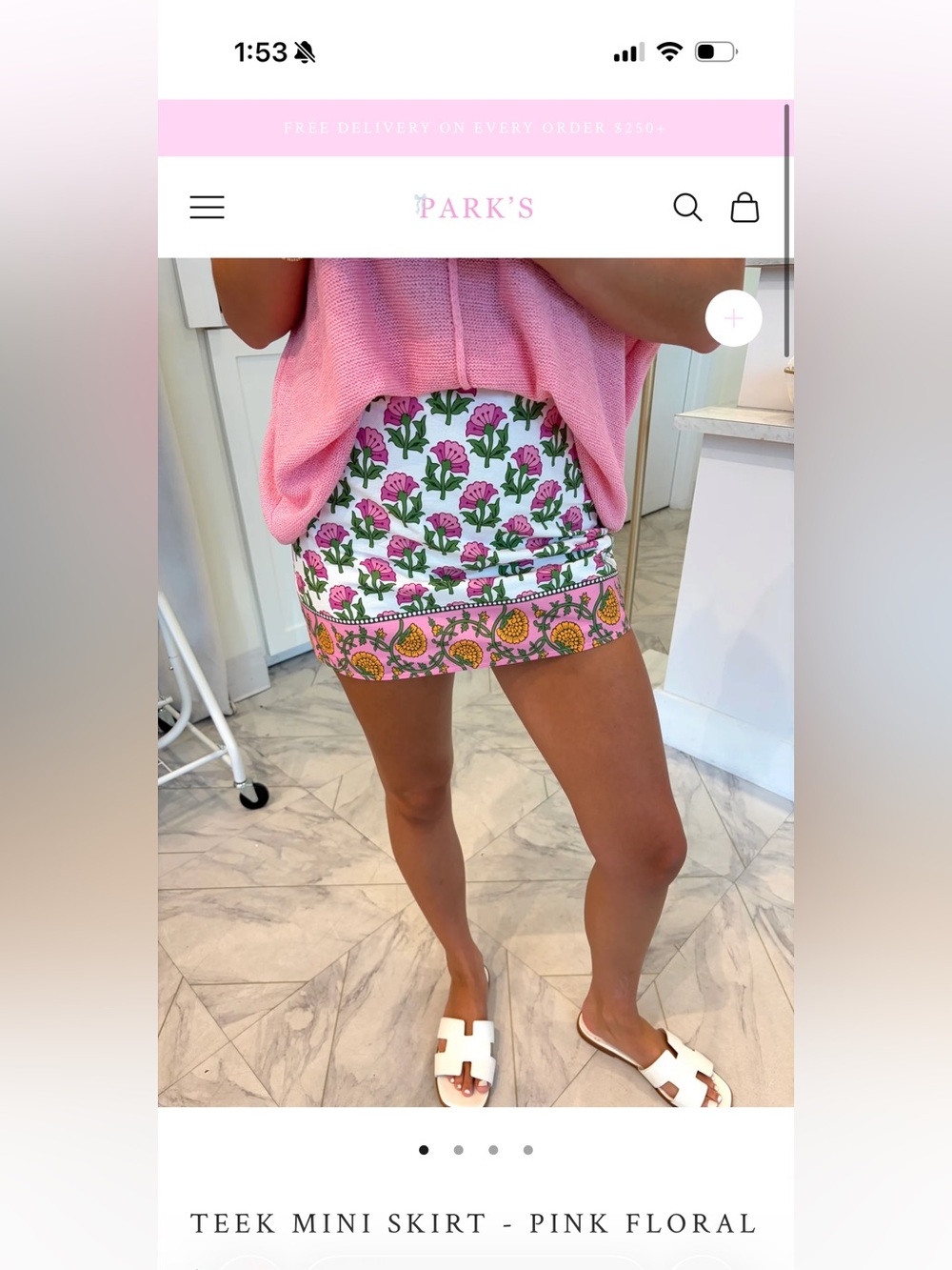 Parks Jewels Floral Pink Printed Mini Skirt